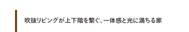 吹抜リビングが上下階を繋ぐ、一体感と光に満ちる家